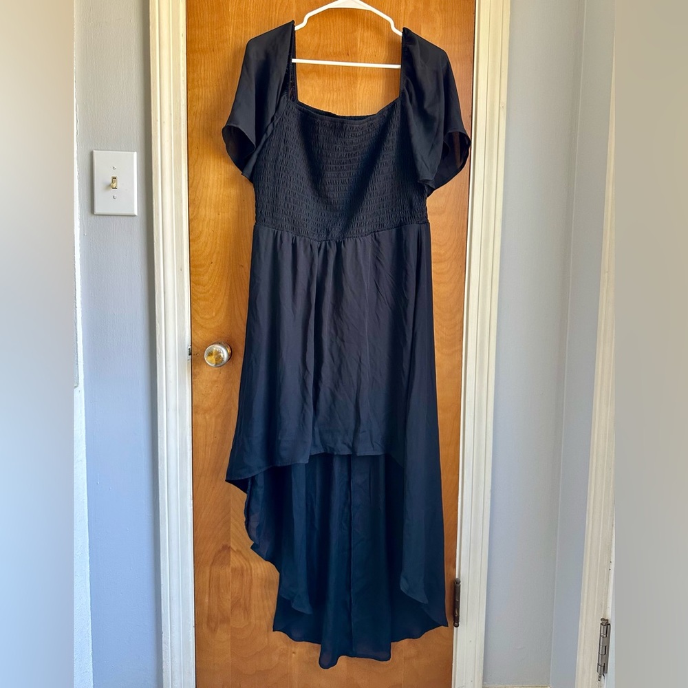 Lily Rose XXL High Low Flutter Sleeve Smocked Dress